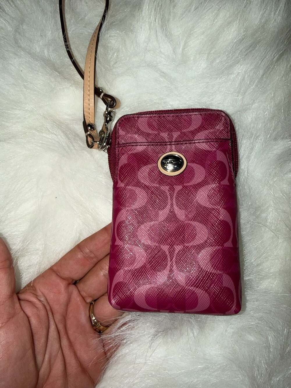 Coach Peyton Dream Small Wristlet Wallet F50108 in Pink